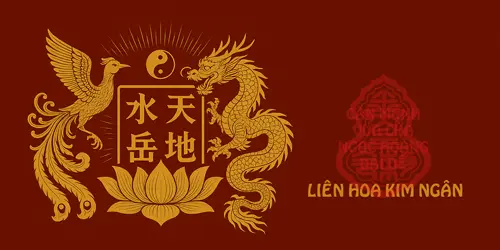 Logo Lien Hoa Kim Ngan 蓮 花 金 銀 - Ngang WEBP